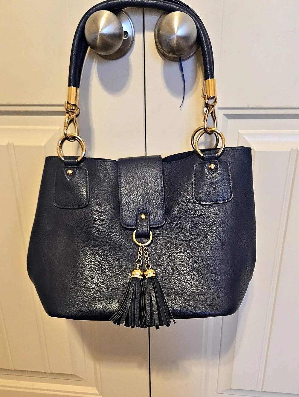 Blue Tassel Tote